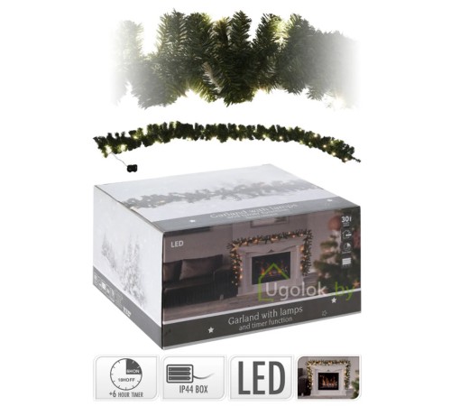 Гирлянда из искусственной хвои 2.7 м 30 LED