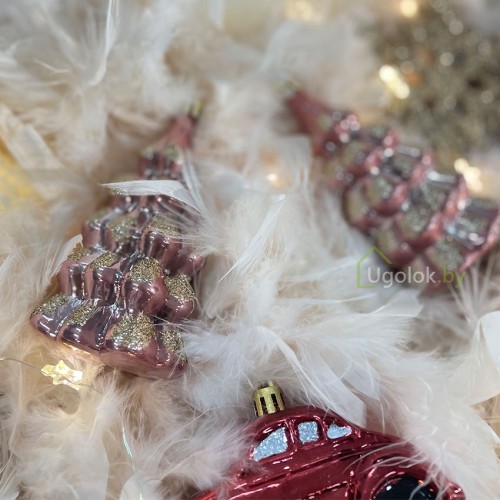 Набор елочных украшений Koopman 20 шт. шар 7 см, бордовый, розовый, золотой