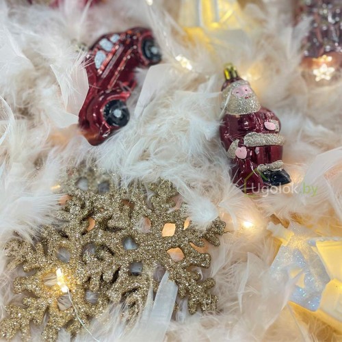 Набор елочных украшений Koopman 20 шт. шар 7 см, бордовый, розовый, золотой