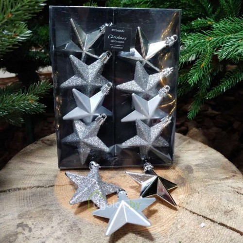 Набор елочных украшений Koopman 8 шт. (серебро)