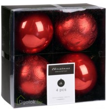 Набор елочных шаров Koopman 4 шт. 10 см красный