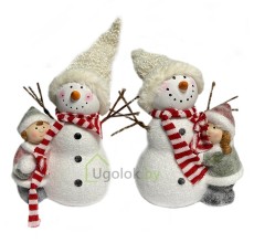 Фигурка новогодняя Снеговик с ребенком 23 см в ассортименте