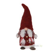 Фигурка новогодняя Гном стоящий в шапке 59 см красный
