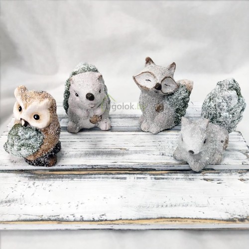 Сувенир новогодний Лесной зверь 9 см в ассортименте