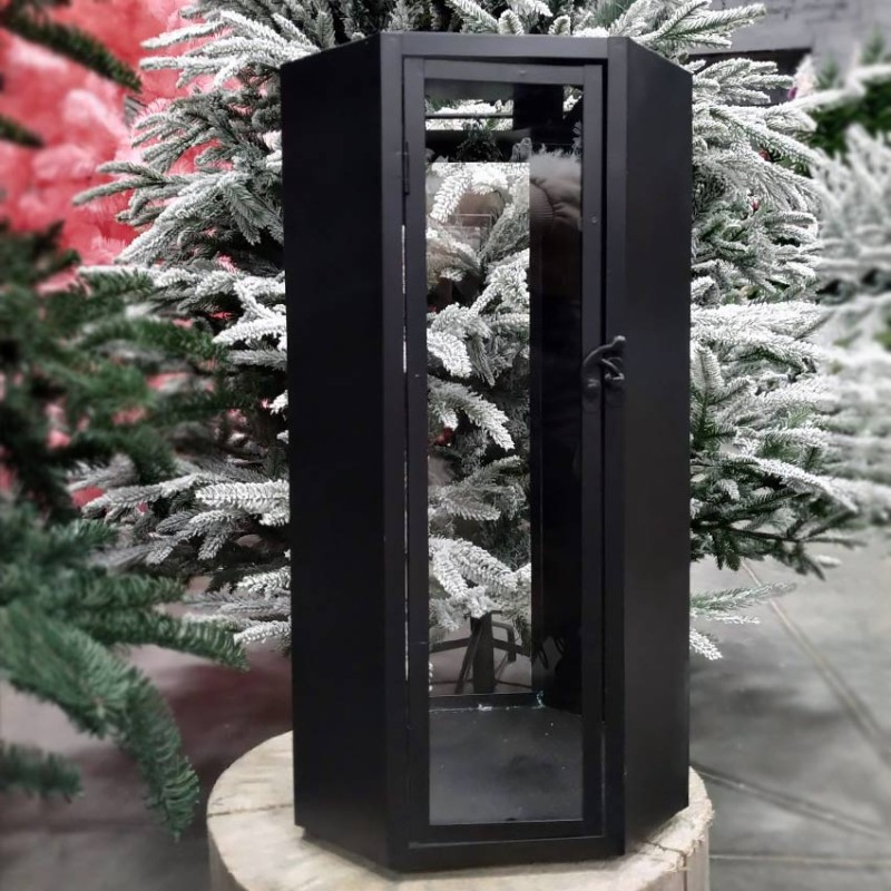 Подсвечник-фонарь декоративный новогодний 22х43 см черный