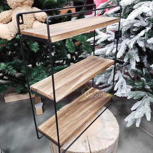 Полка настенная деревянная 46 см, 3 полки