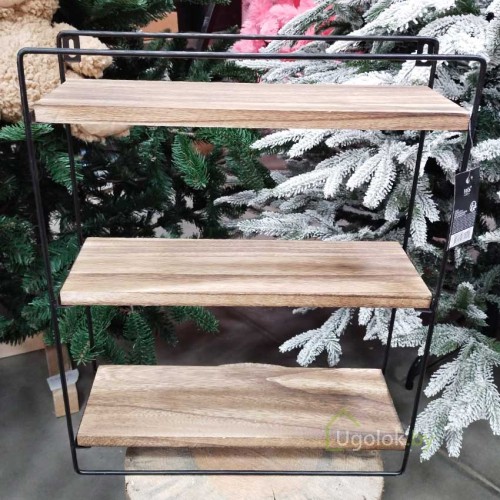 Полка настенная деревянная 46 см, 3 полки