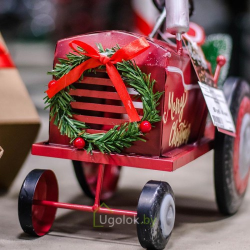 Украшение новогоднее Трактор с елочкой 29х16х23 см