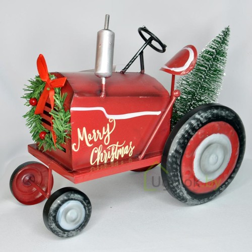 Украшение новогоднее Трактор с елочкой 29х16х23 см