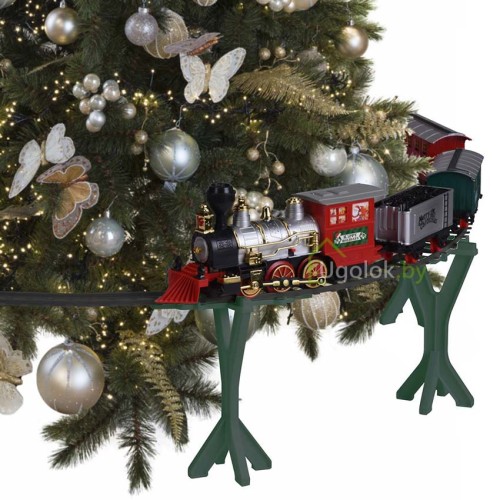 Набор Новогодняя железная дорога, 36 предметов, диаметр 80 см, на батарейках Набор Новогодняя железная дорога, 36 предметов, диаметр 80 см, на батарейках