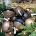 Шар новогодний елочный с коричневыми блестками 8 см в ассортименте
