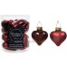 Набор елочных украшений Сердце Kaemingk 12 шт. 4.5 см темно-красный