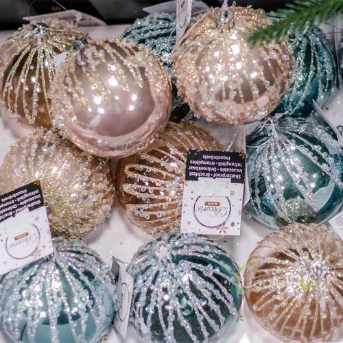 Елочное украшение Шар Kaemingk 1 шт. 8 см розовый Елочное украшение Шар Kaemingk 1 шт. 8 см розовый