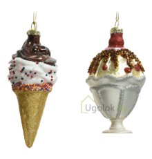 Елочное украшение Фигурки мороженого и десерта микс Kaemingk 1 шт. 13.8 см разноцветный