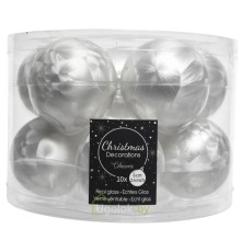 Набор елочных шаров Kaemingk 10 шт. 6 см белый ледяной