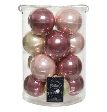 Набор елочных шаров Kaemingk 16 шт. 8 см розовые оттенки