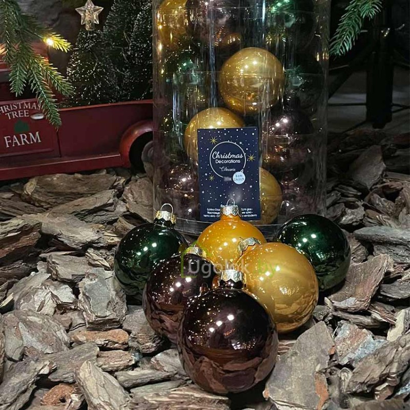 Набор елочных шаров Kaemingk 49 шт. 6 см янтарный, зеленый, коричневый