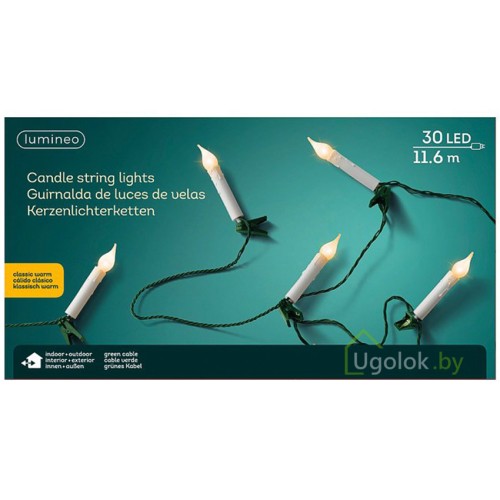 Гирлянда светодиодная 11.60 м Lumineo 30 LED теплый