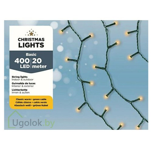 Гирлянда светодиодная 20 м Lumineo 400 LED теплый