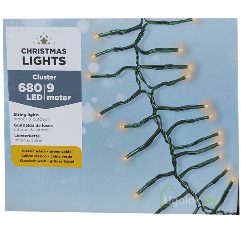 Гирлянда светодиодная 9 м Lumineo 680 LED теплый 493149 купить в Минске - интернет-магазин Ugolok.by