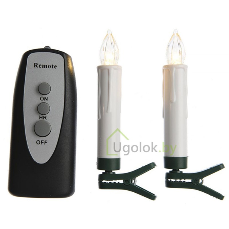 Свечи светодиодные с клипсами на батарейках 10 шт. 13.5 см Lumineo теплый белый