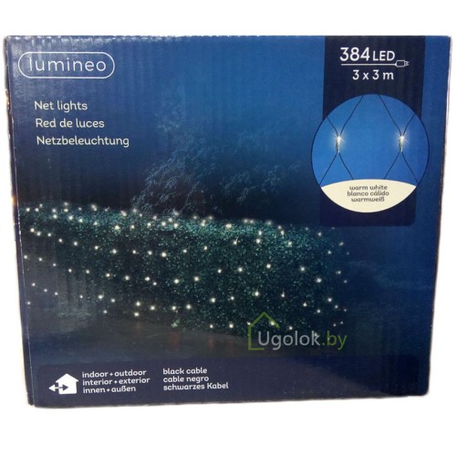 Гирлянда-сетка светодиодная 3х3 м Lumineo 384 LED теплый белый