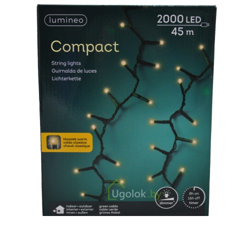 Гирлянда светодиодная 45 м 2000 LED Lumineo (теплый) Гирлянда светодиодная 45 м 2000 LED Lumineo (теплый)