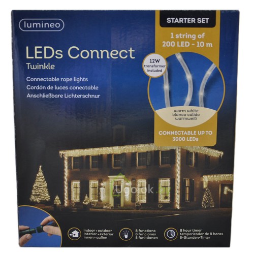 Гирлянда светодиодная 10 м Lumineo 200 LED теплый белый Гирлянда светодиодная 10 м Lumineo 200 LED теплый белый
