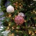 Елочное украшение Шар Kaemingk 1 шт. 8 см розовый с декором