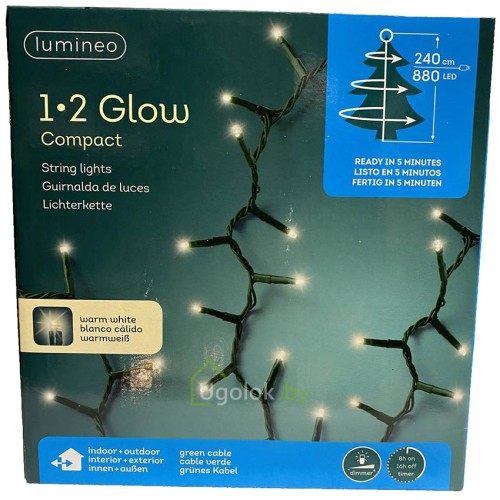 Гирлянда микс светодиодная 2.4 м 880 LED Lumineo теплый белый