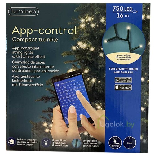 Гирлянда микс светодиодная белая 16 м 750 LED Lumineo теплый белый 495624