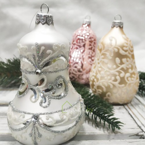 Ёлочная игрушка Звонок цвета в ассортименте (ручная работа) Ёлочная игрушка Звонок цвета в ассортименте (ручная работа)