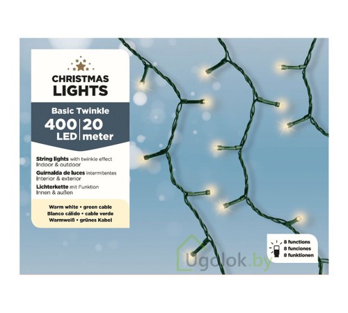 Гирлянда светодиодная 20 м Lumineo 400 LED теплый белый от сети Гирлянда светодиодная 20 м Lumineo 400 LED теплый белый от сети