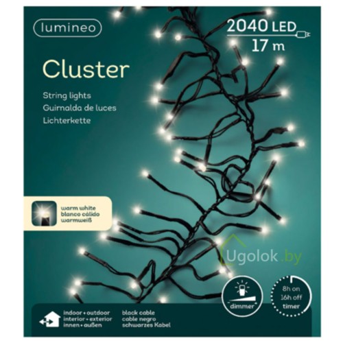 Гирлянда светодиодная 17 м Lumineo 2040 LED теплый белый