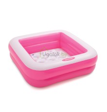 Детский бассейн с надувным дном Розовый Intex 86х86х25 см (57100NP)