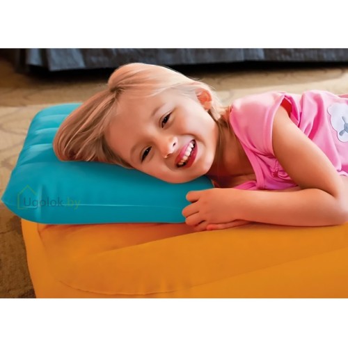 Подушка надувная Intex 68676NP Kidz 43x28x9 см,  голубая Подушка надувная Intex 68676NP Kidz 43x28x9 см,  голубая
