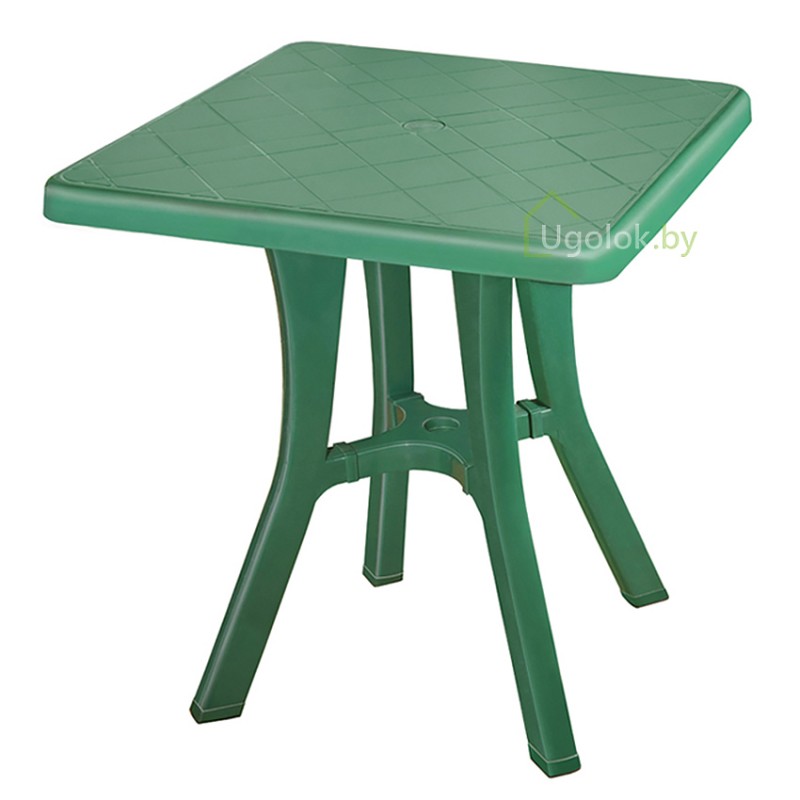Стол пластиковый квадратный 70Х70 см темно-зеленый