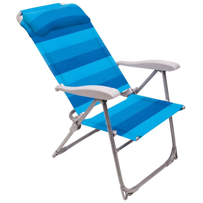 Кресло-шезлонг складное K2 NIKA голубая полоска