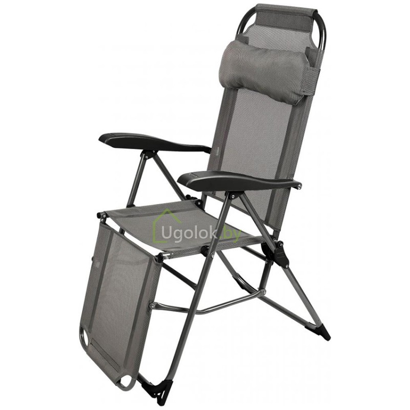 Кресло-шезлонг складное NIKA К3 с подножкой графитовый (К3/Гр)
