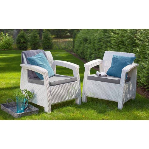 Набор из 2-ух кресел Ротанг-плюс 73x70x79 см без подушек (белое) Набор из 2-ух кресел Ротанг-плюс 73x70x79 см без подушек (белое)