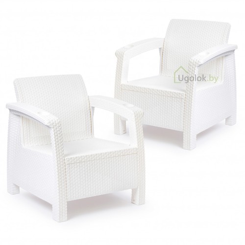 Набор из 2-ух кресел Ротанг-плюс 73x70x79 см без подушек (белое) Набор из 2-ух кресел Ротанг-плюс 73x70x79 см без подушек (белое)