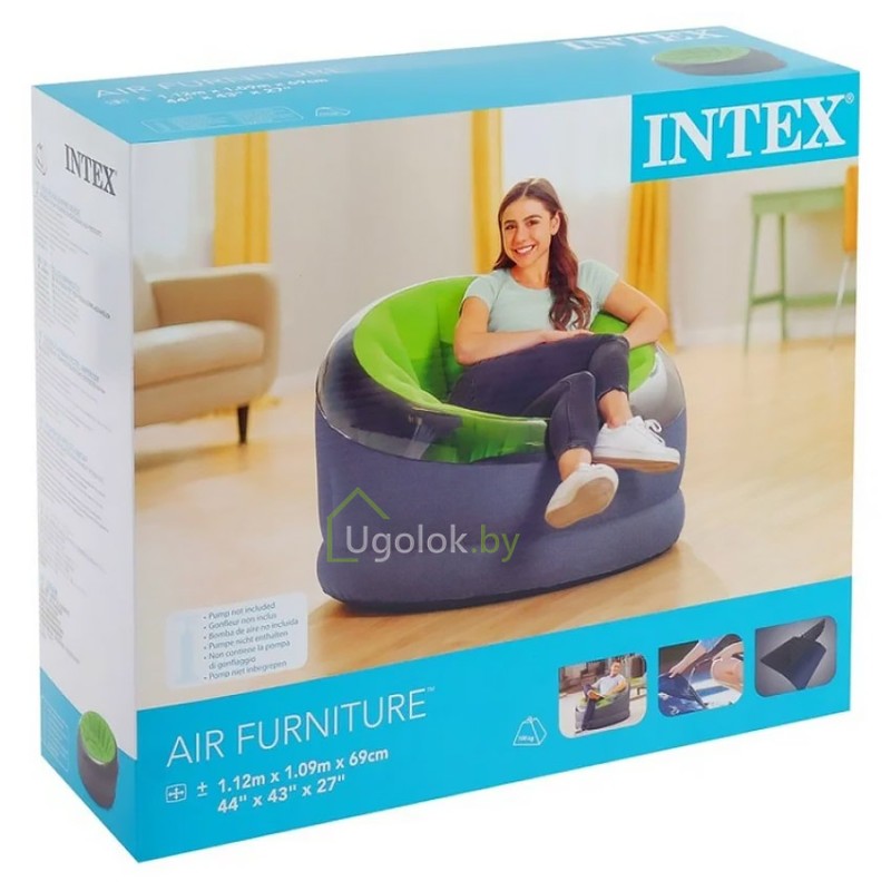 Надувное кресло Empire Chair Intex 68582 112х109х69 см (зеленый)