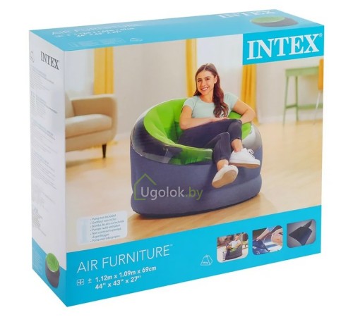 Надувное кресло Empire Chair Intex 68582 112х109х69 см (бирюзовый) Надувное кресло Empire Chair Intex 68582 112х109х69 см (бирюзовый)