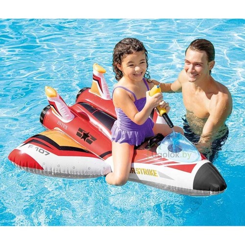 Надувной самолет Intex для плаванья 117x117 см (57536) красный