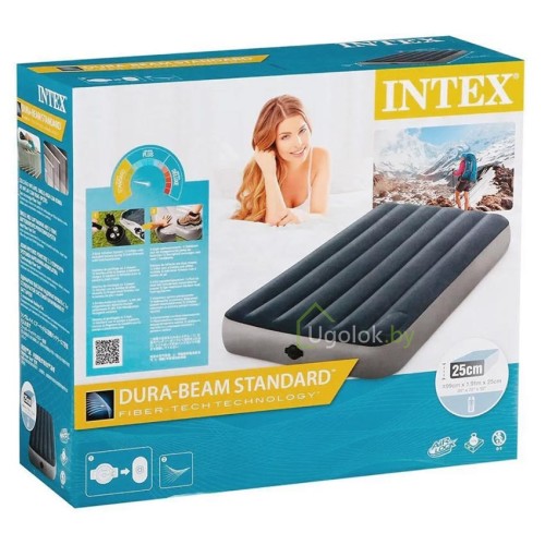Матрас надувной с 2 насосами Intex Single-Hight,, 191*99*25 см (64781)