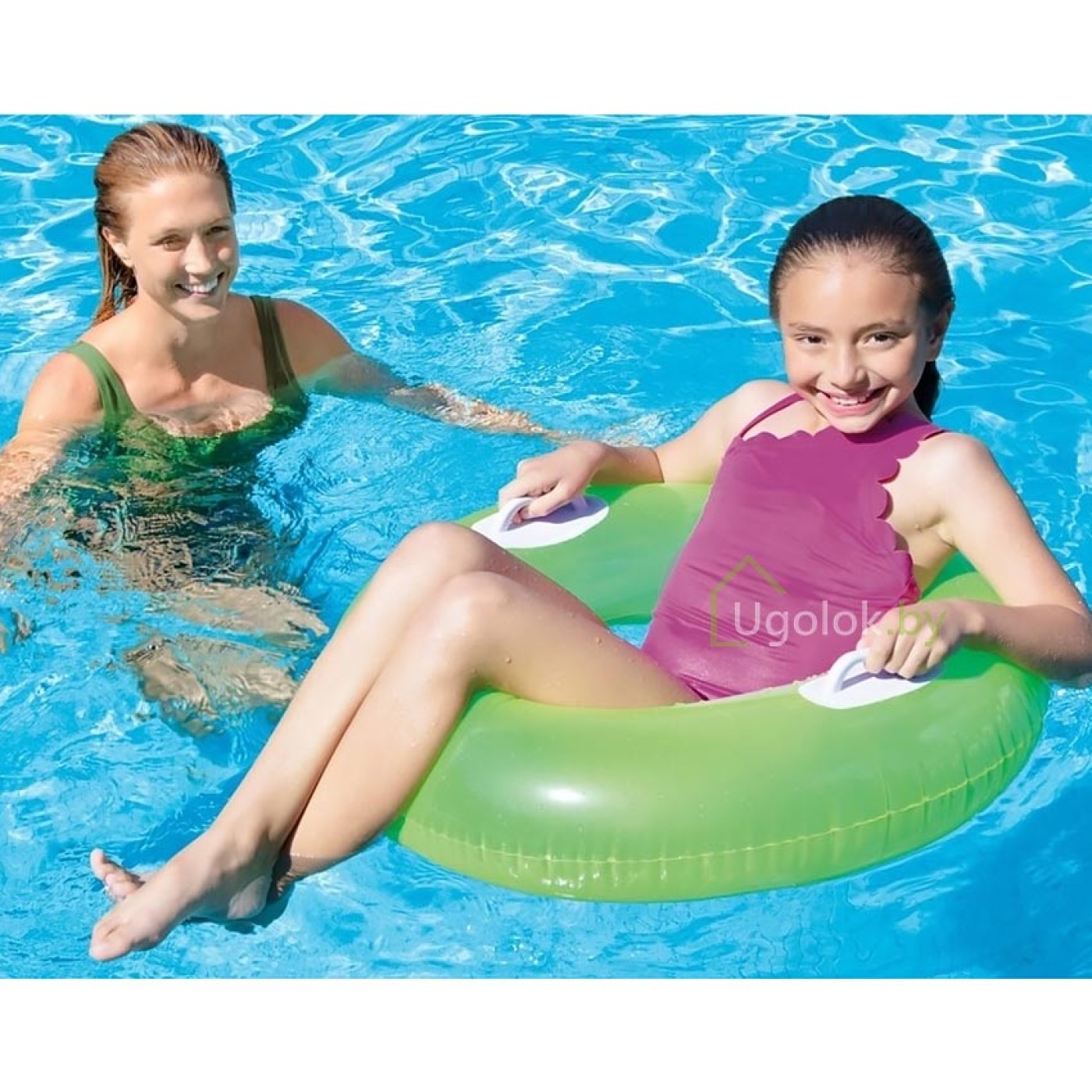 Круг надувной плавательный Intex Hi-Gloss 59258 76 см 8+ (зеленый ...