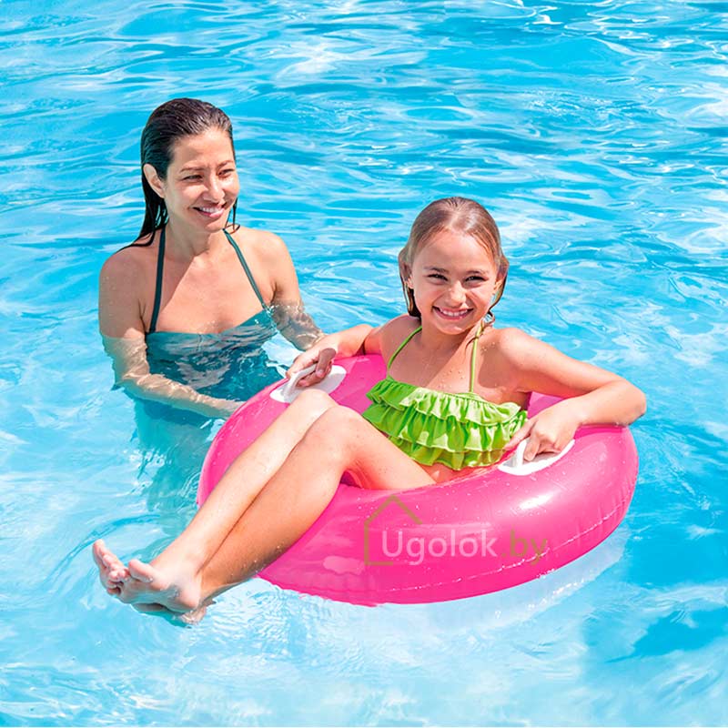 Круг надувной плавательный Intex Hi-Gloss 59258 76 см 8+ (розовый)