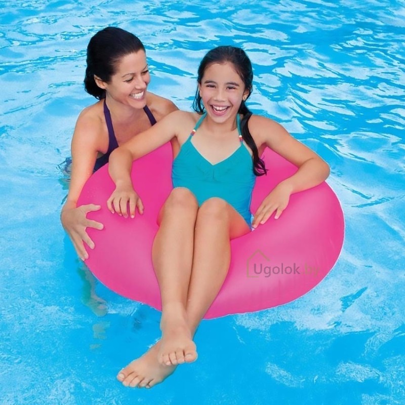 Круг надувной плавательный Неон 91 см Intex 59262NP 9+ (розовый)