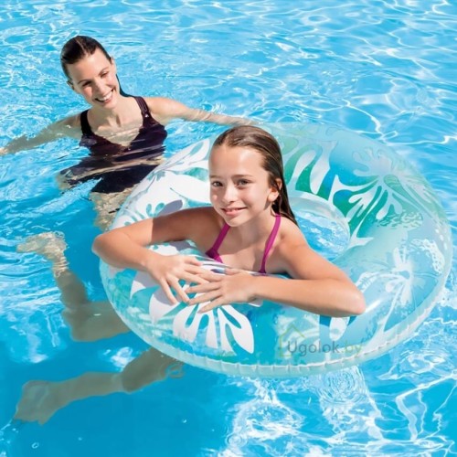 Круг надувной плавательный Clear Color 91 см Intex 59251NP 9+ (голубой)