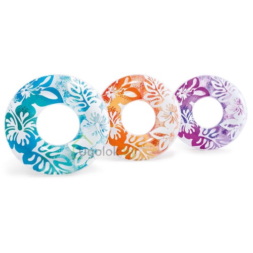 Круг надувной плавательный Clear Color 91 см Intex 59251NP 9+ (голубой)